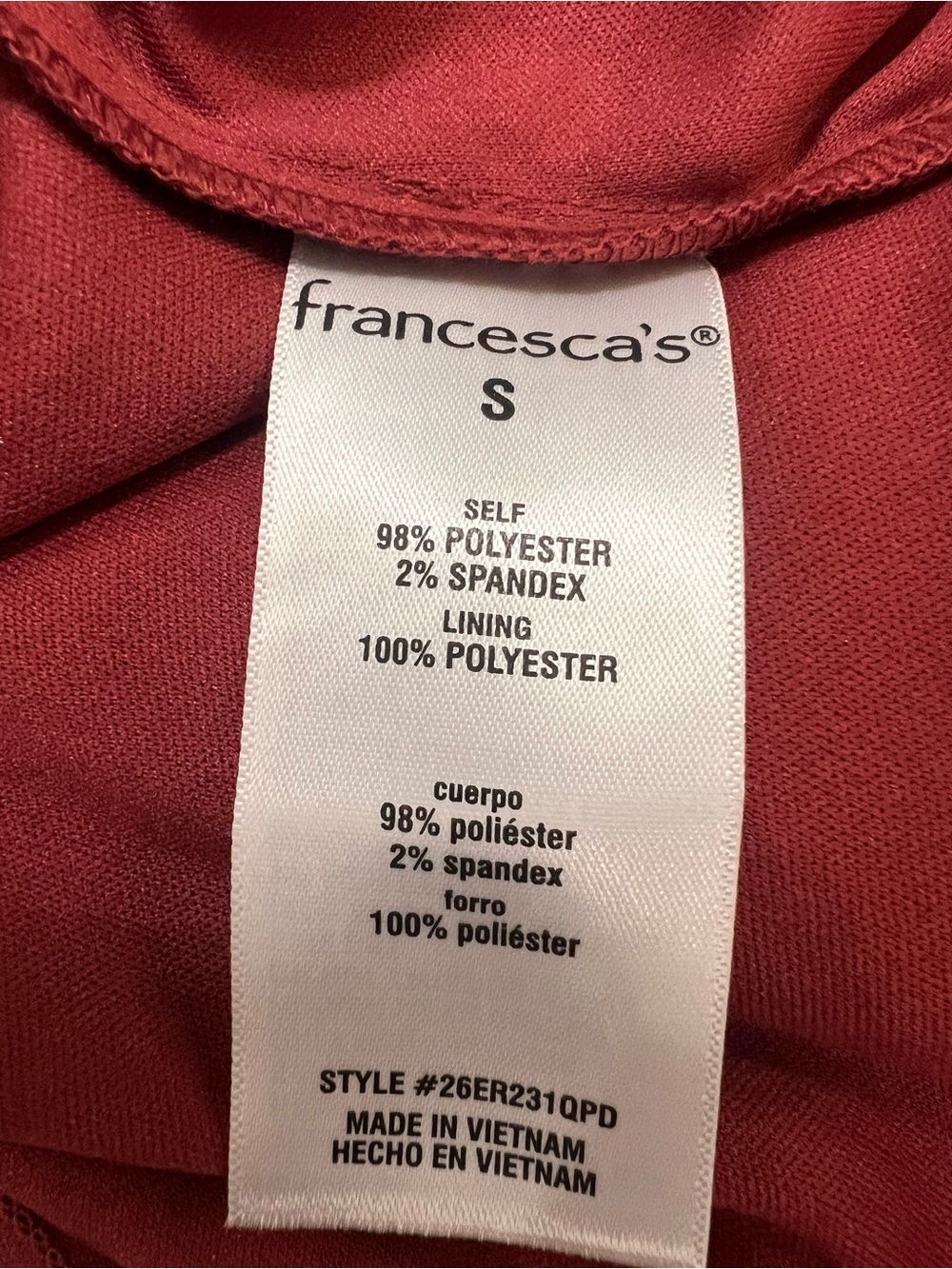 Francesca's Rose Red Floral Slip with Lace Detail - Picture 13 of 13